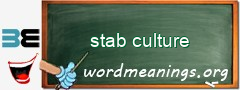 WordMeaning blackboard for stab culture